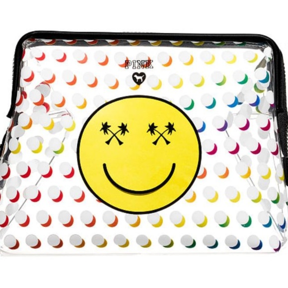 Victoria's Secret Handbags - Victoria's Secret LARGE Emoji Face Bag Pouch Victoria's Secret Handbags - Victoria's Secret LARGE Emoji Face Bag Pouch